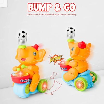 Walking Elephant Drummer Toy with Flashing Light & Sound - Image 9