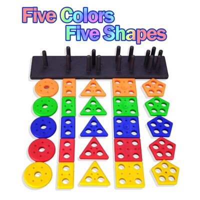 Multicolor Plastic Geometric Block Puzzle (Logic Games) - Image 11