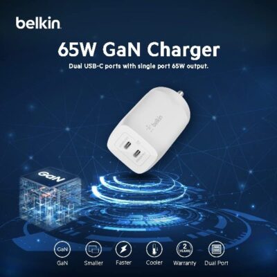 Belkin Boost GaN Dual Wall Charger 65W - Image 5