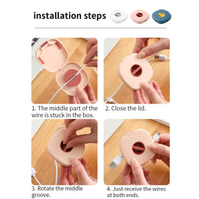 All In One Cable Organizer Rotating Cable Winder Box - Image 3