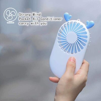 Portable Handheld Pocket Fan Air Cooler Cooling USB Rechargeable - Image 2